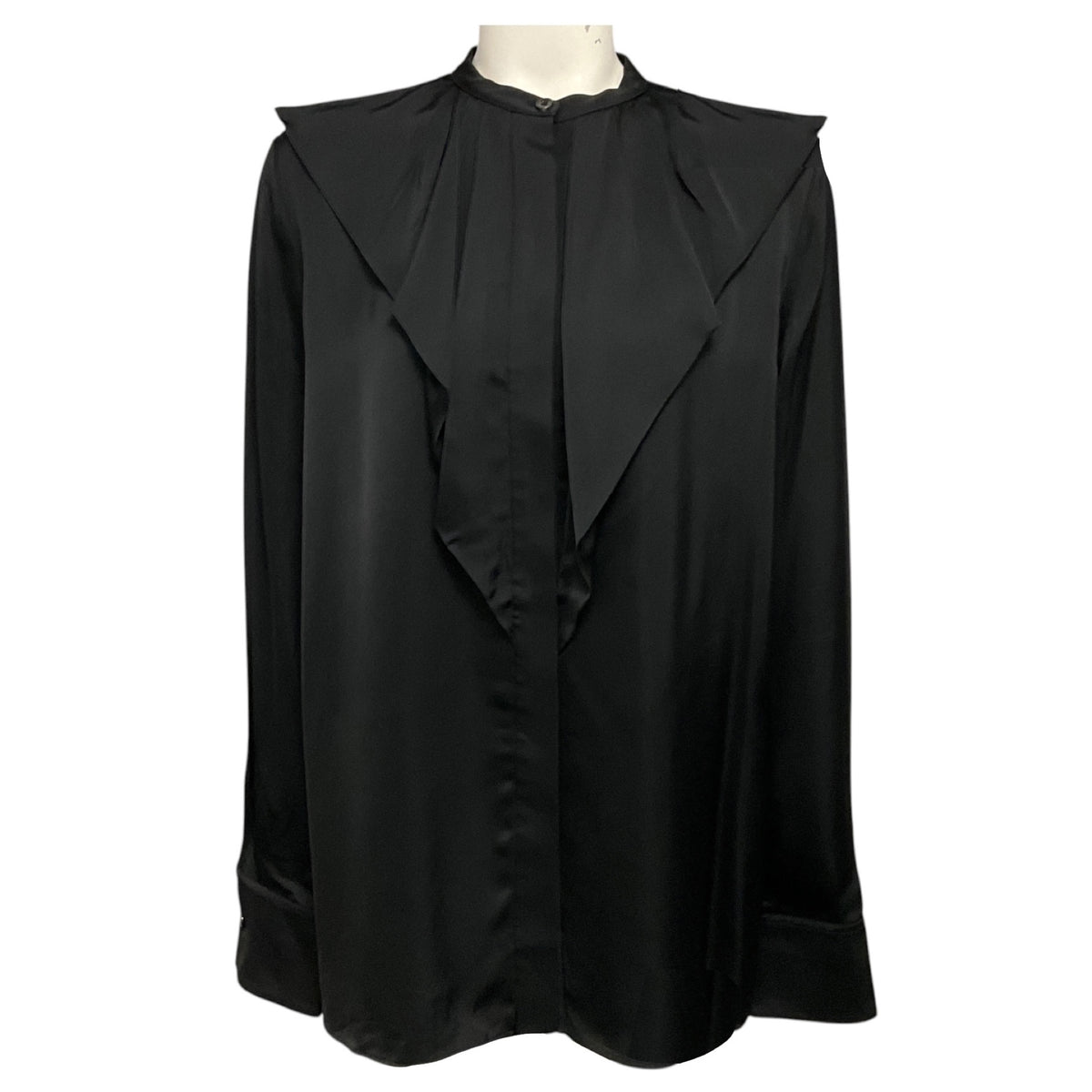 Jil Sander Black Ruffled Button Front Blouse