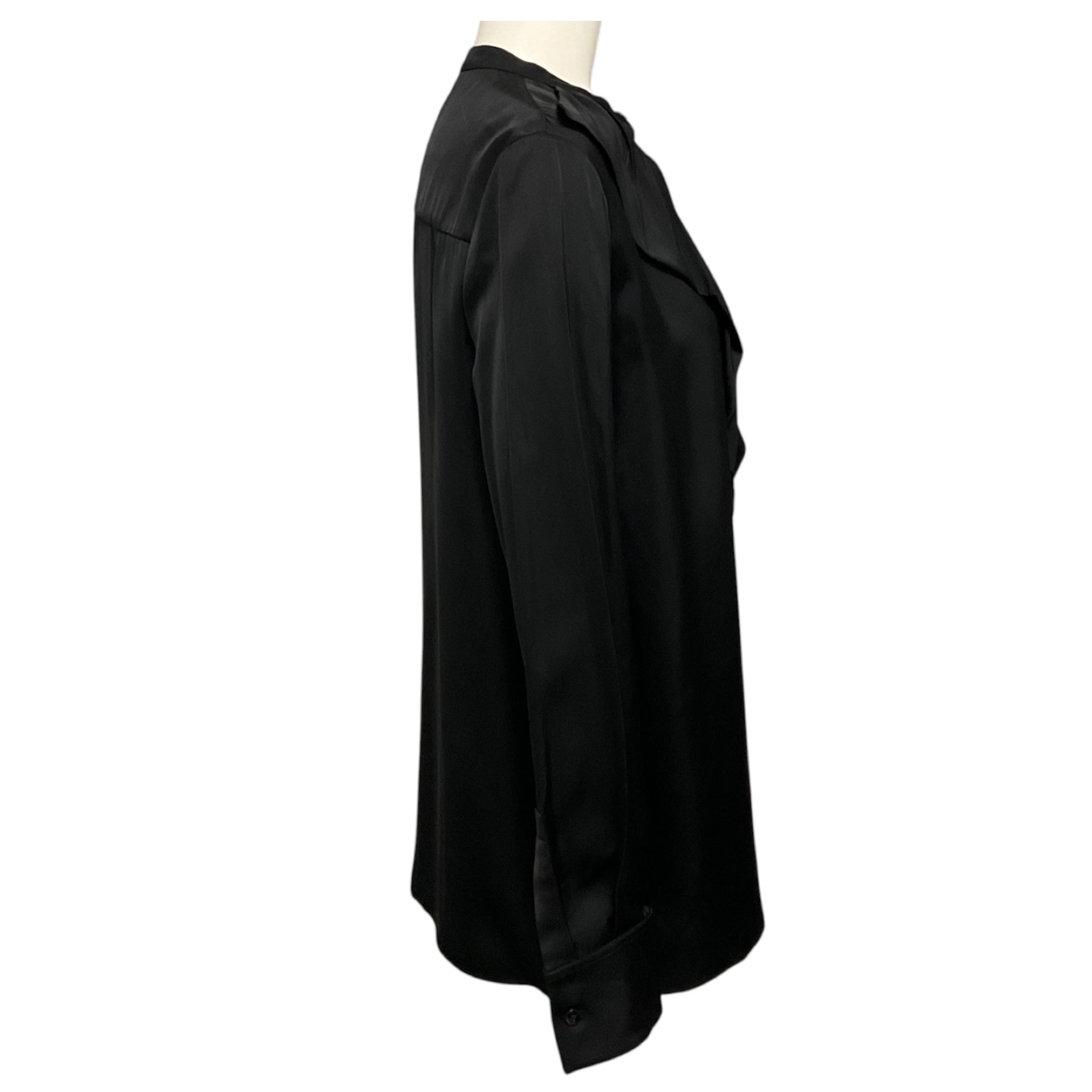 Jil Sander Black Ruffled Button Front Blouse