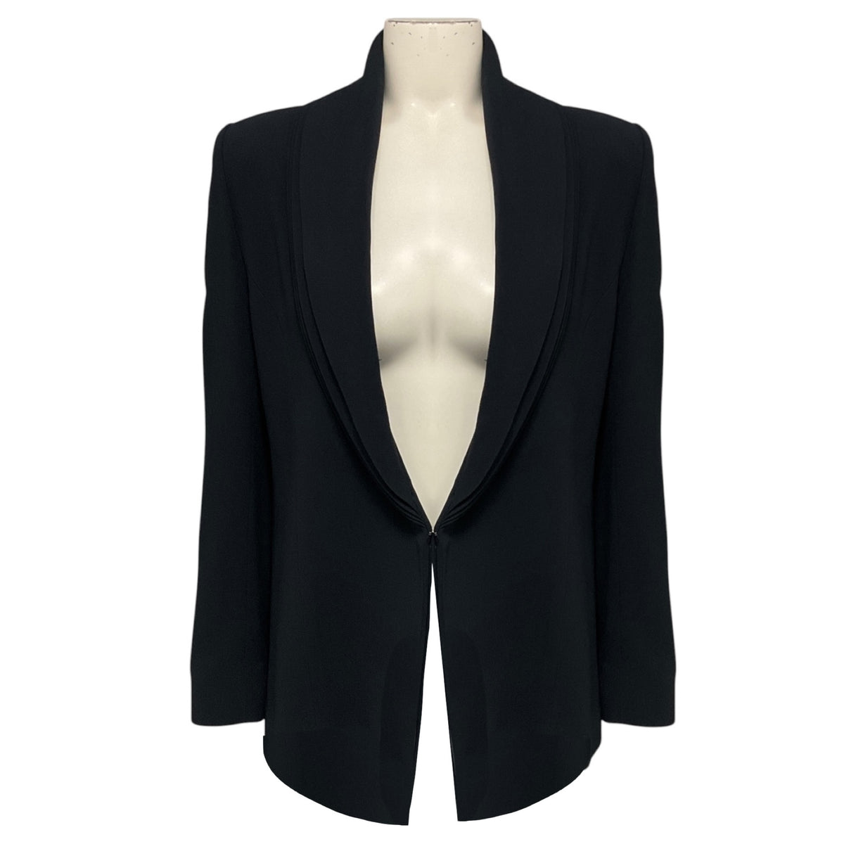 Brandon Maxwell Navy Blue Viscose Crepe Blazer Jacket