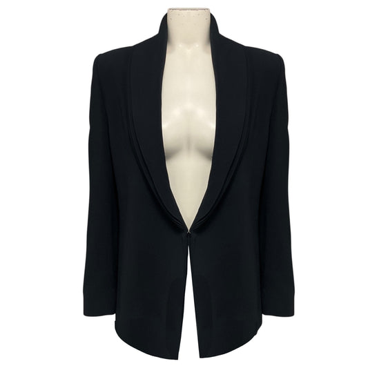 Brandon Maxwell Navy Blue Viscose Crepe Blazer Jacket