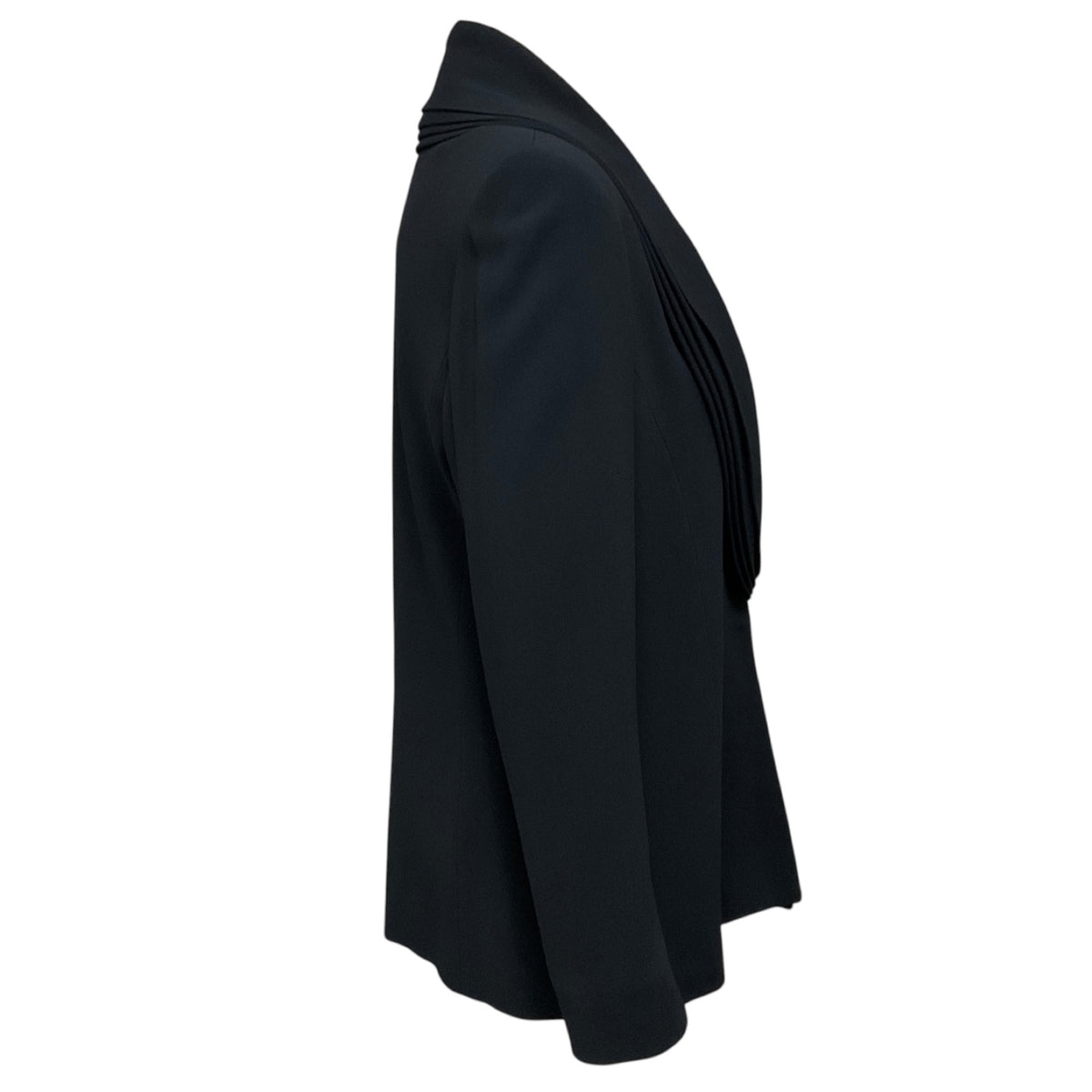 Brandon Maxwell Navy Blue Viscose Crepe Blazer Jacket