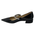 Load image into Gallery viewer, Jimmy Choo Black Bing Crystal Embellished Patent Leather Flats
