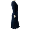 Load image into Gallery viewer, Oscar de la Renta Navy Blue Belted Midi Dress
