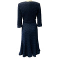 Load image into Gallery viewer, Oscar de la Renta Navy Blue Belted Midi Dress
