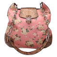 Load image into Gallery viewer, Michael Kors Collection Pink Multi Petal Bancroft Floral Printed Leather and Python Skin Leather Shoulder Bag
