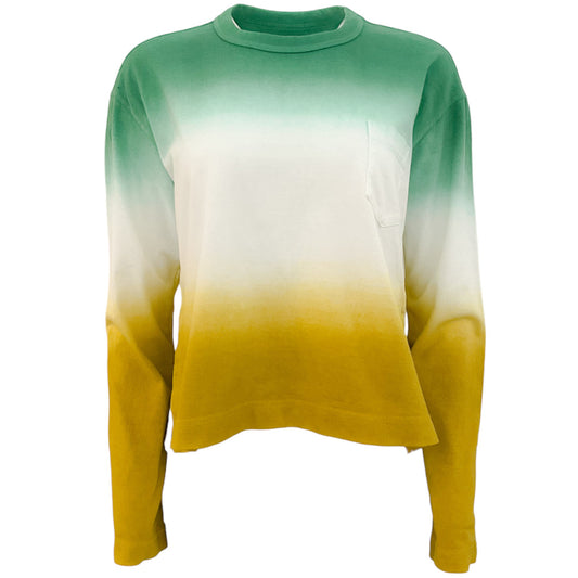 Sacai Green / Gold Ombre Shirt With Side Snaps