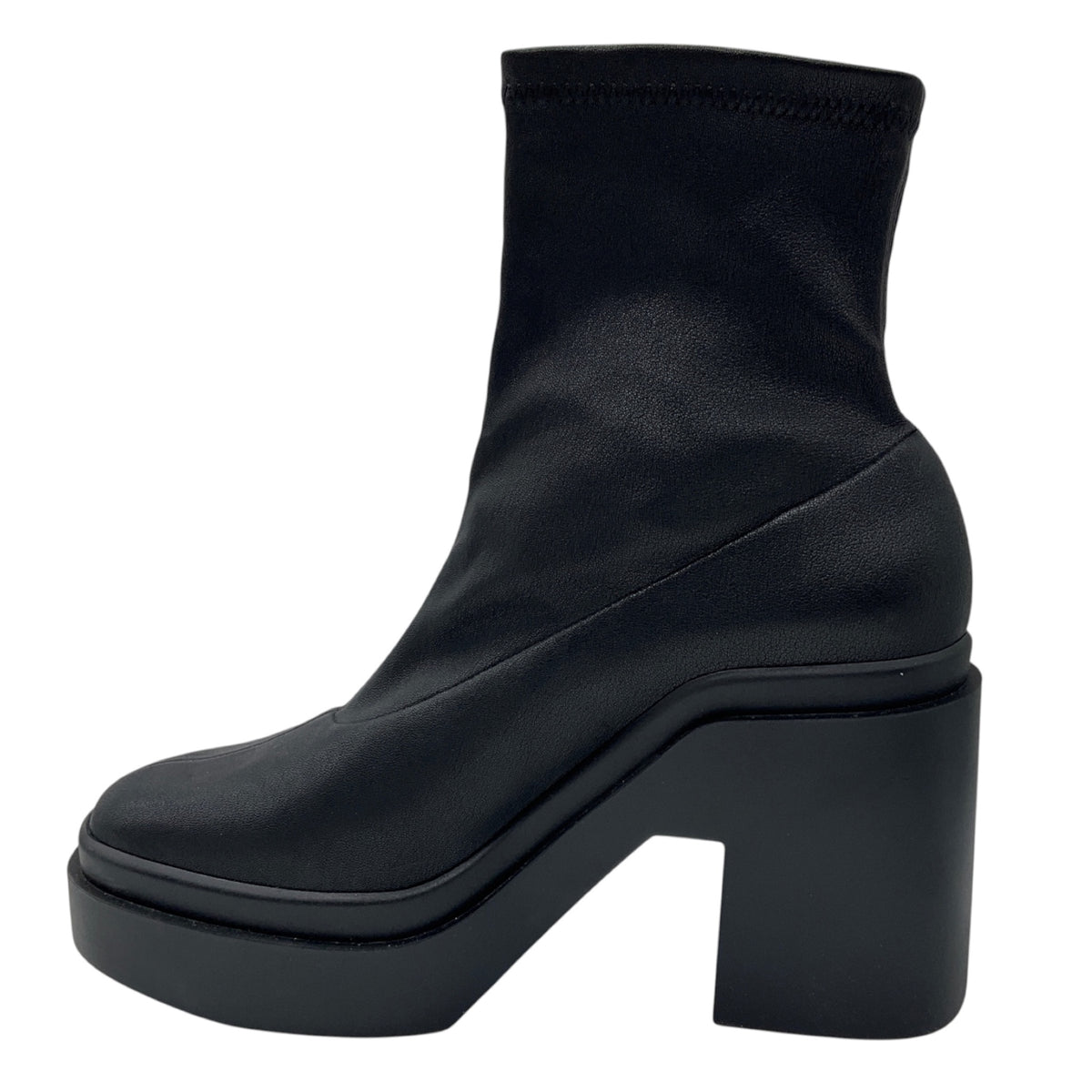 Robert Clergerie Black Stretch Leather Platform Ankle Boots