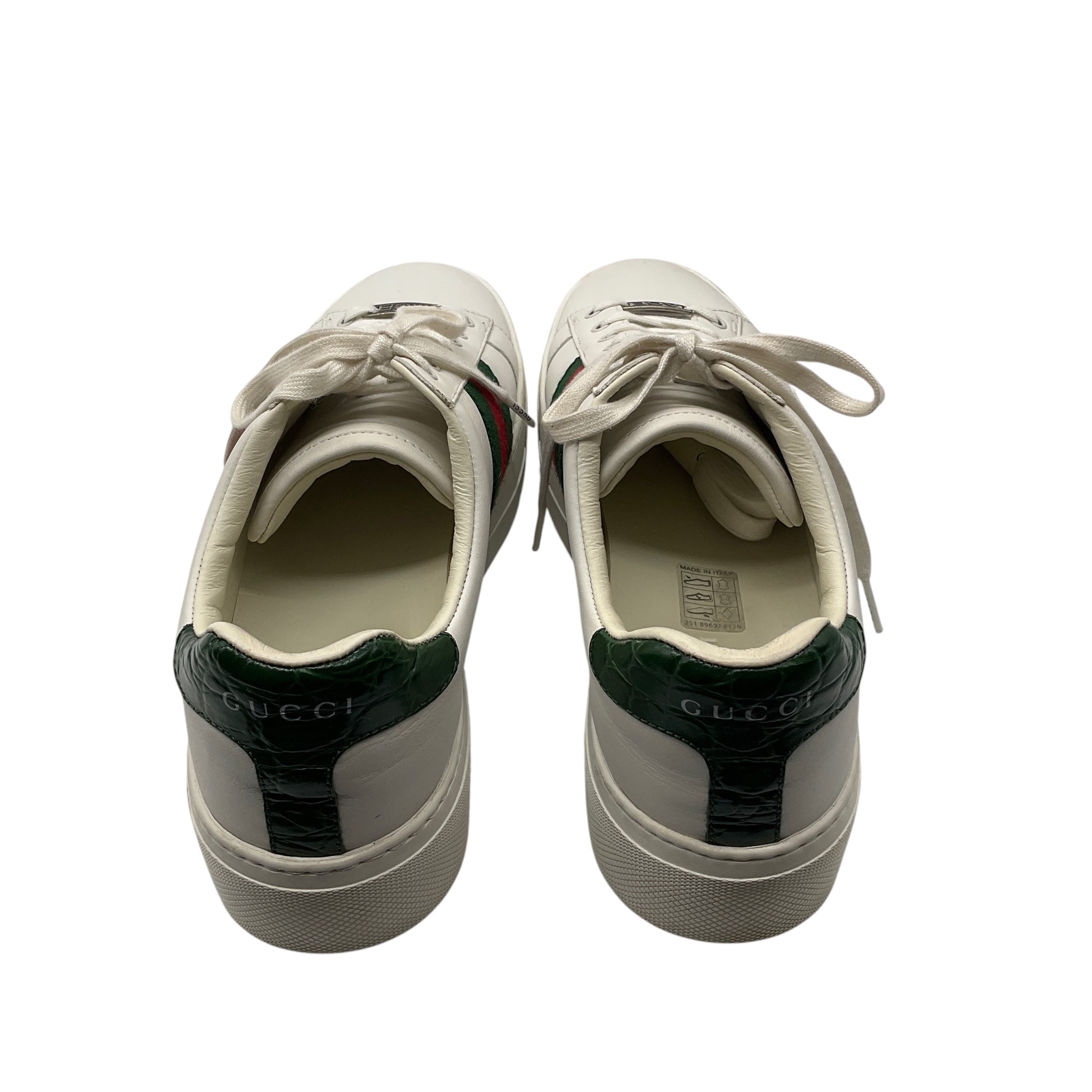 Gucci White / Red / Green Leather Ace Platform Sneakers