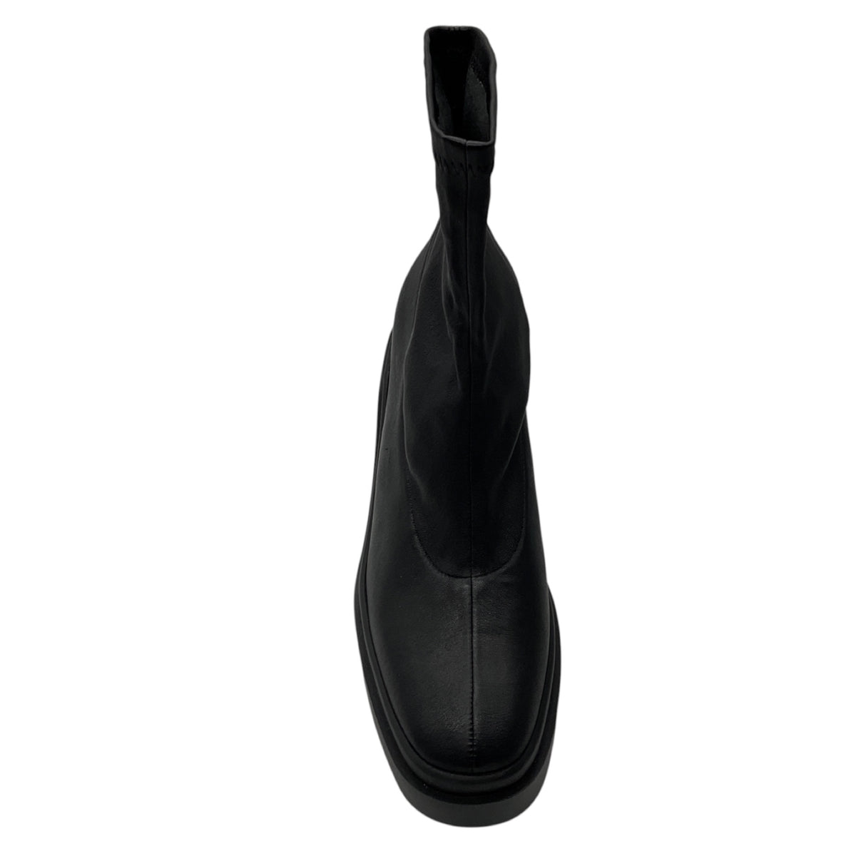 Robert Clergerie Black Stretch Leather Platform Ankle Boots