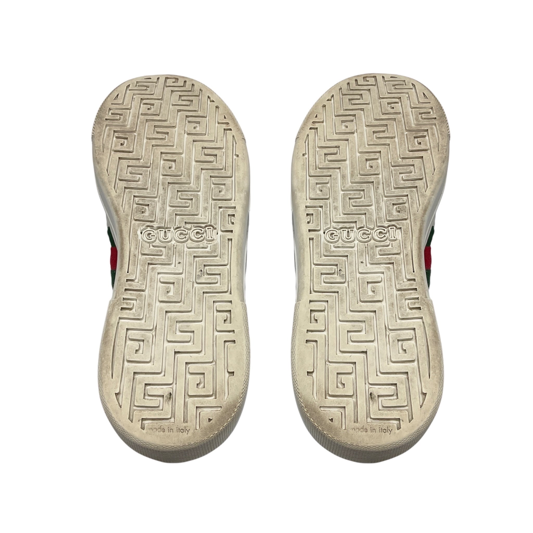 Gucci White / Red / Green Leather Ace Platform Sneakers