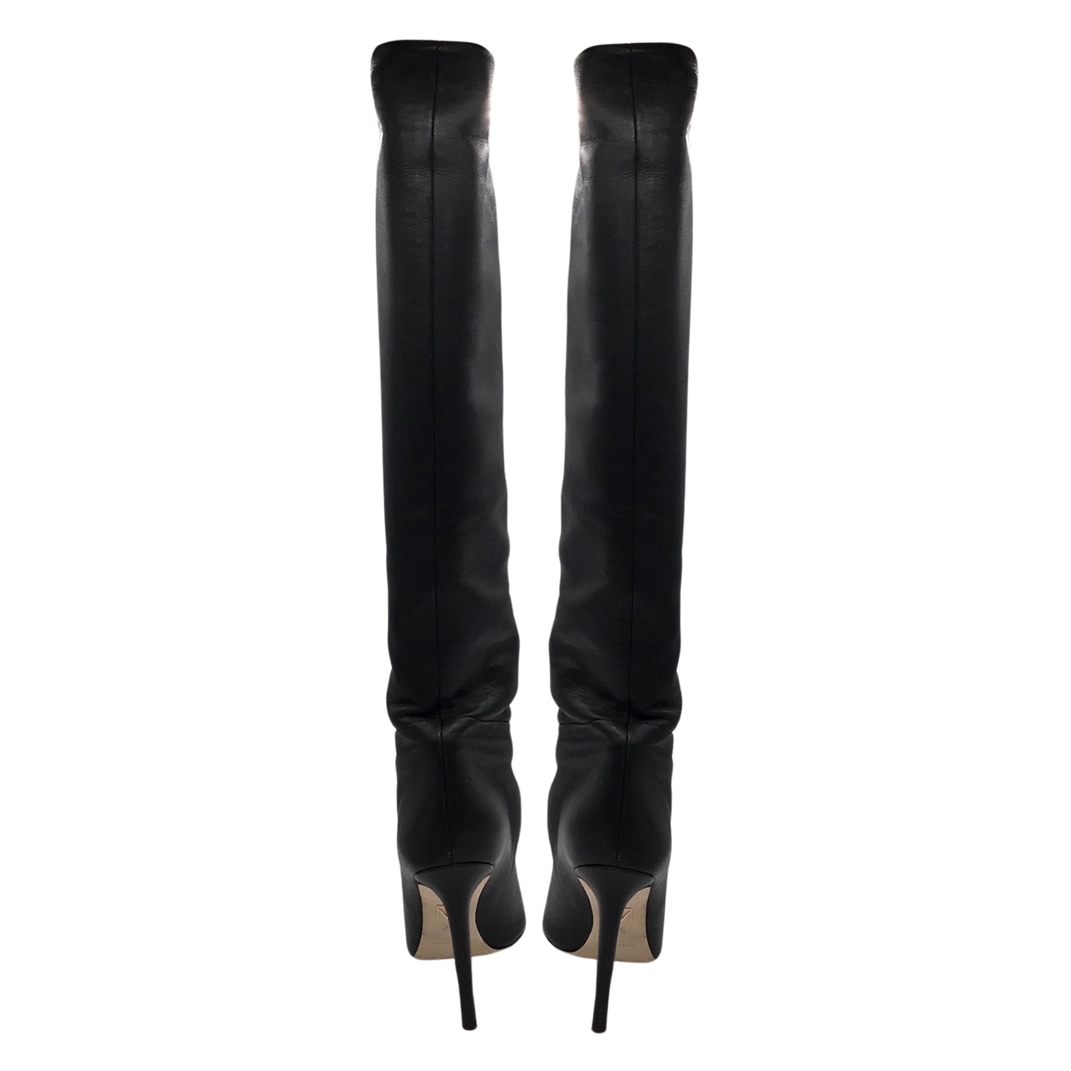 Tabitha Simmons Black Nappa Leather Icon 105 Knee-High Boots
