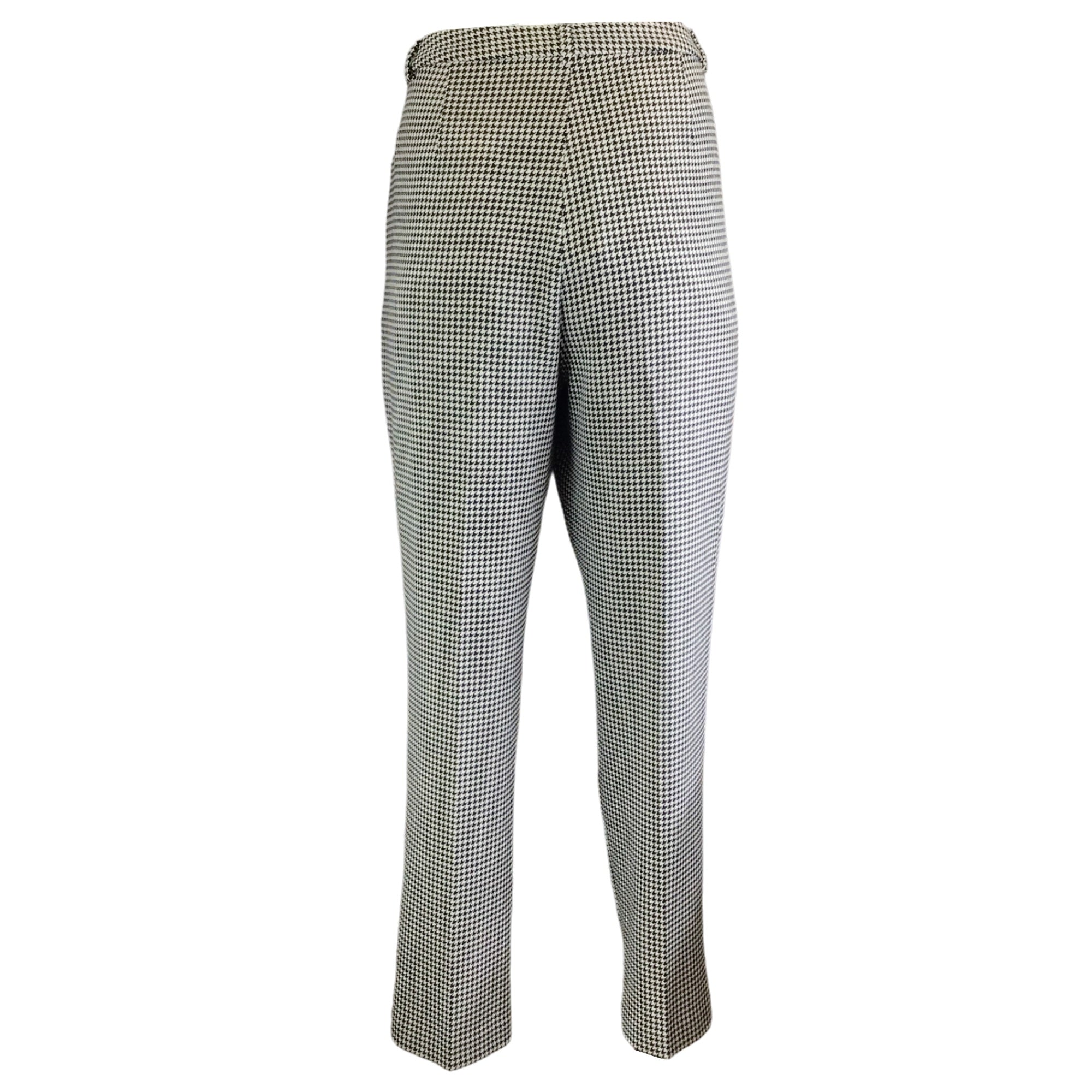 L'Agence Black / Ivory Houndstooth Logan Trousers