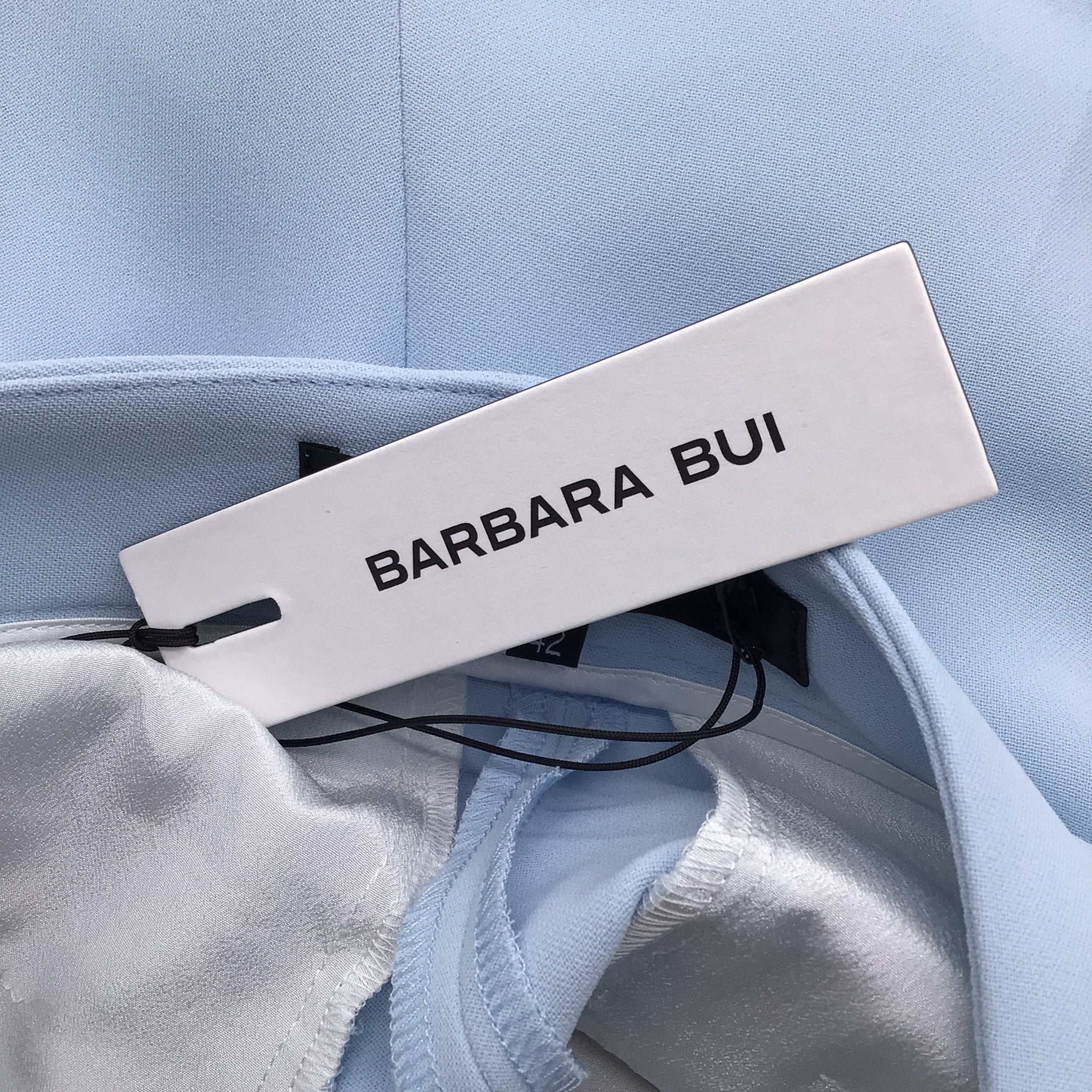 Barbara Bui Light Blue Crepe Flared Suit Trousers