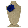 Load image into Gallery viewer, Chanel Blue CC Logo Camellia Tweed Brooch
