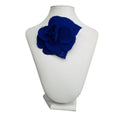 Load image into Gallery viewer, Chanel Blue CC Logo Camellia Tweed Brooch

