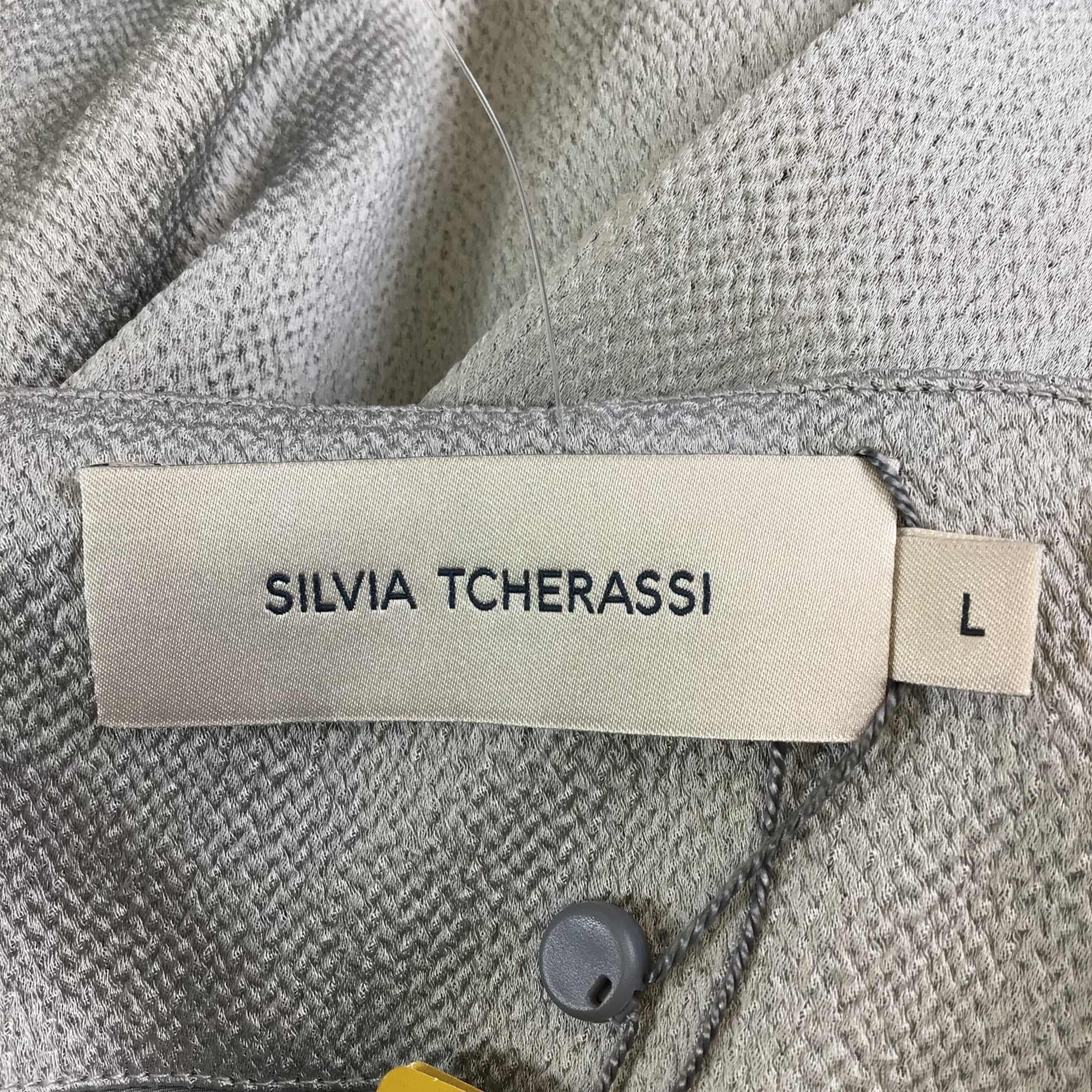 Silvia Tcherassi Grey Andie Satin Wide Leg Pants