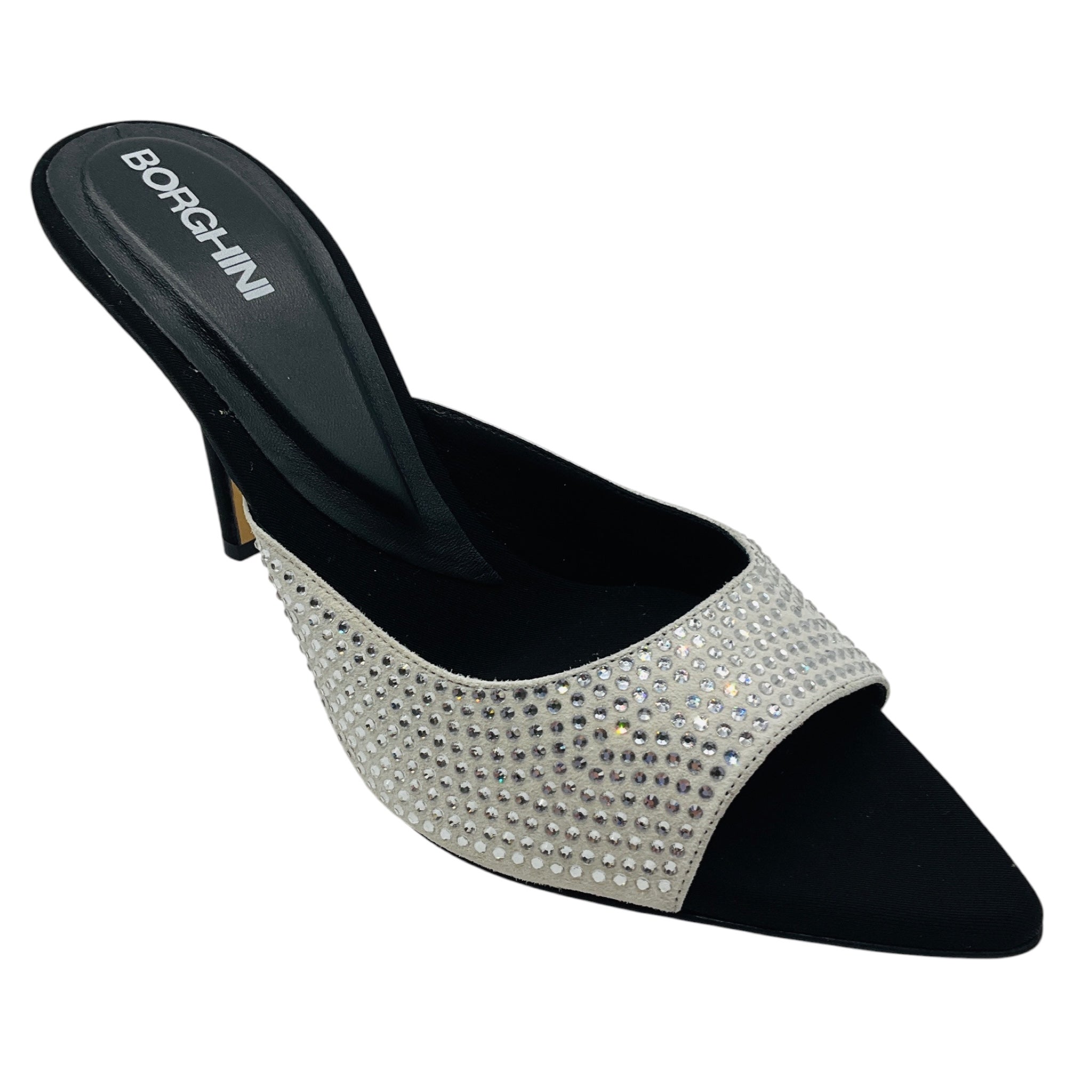 Gia Borghini Black / Silver Perni Strass Mules