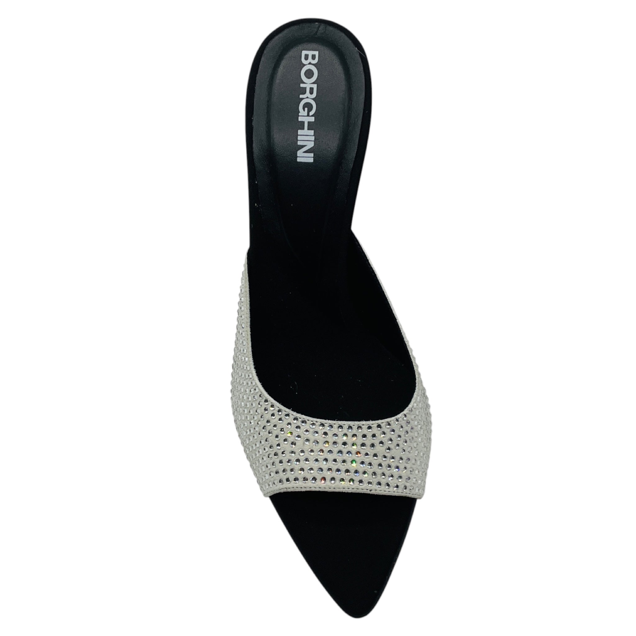 Gia Borghini Black / Silver Perni Strass Mules