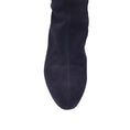 Load image into Gallery viewer, Giuseppe Zanotti Navy Blue Tall Low Wedge Heel Suede Leather Boots
