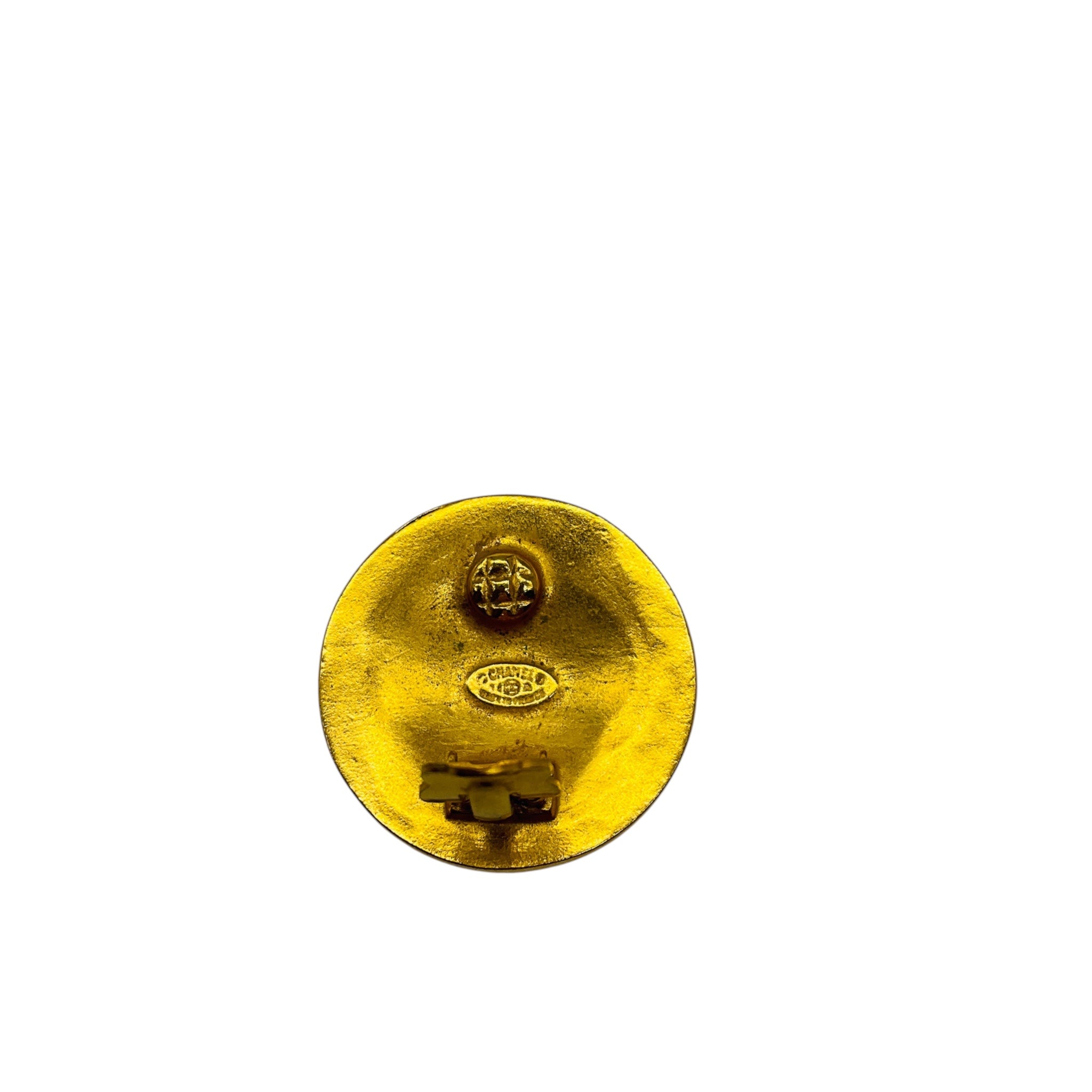 Chanel Vintage 1994 Gold CC Logo Clip On Earrings
