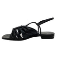 Load image into Gallery viewer, Laurence Dacade Black Leather Blaise Strappy Flat Sandals
