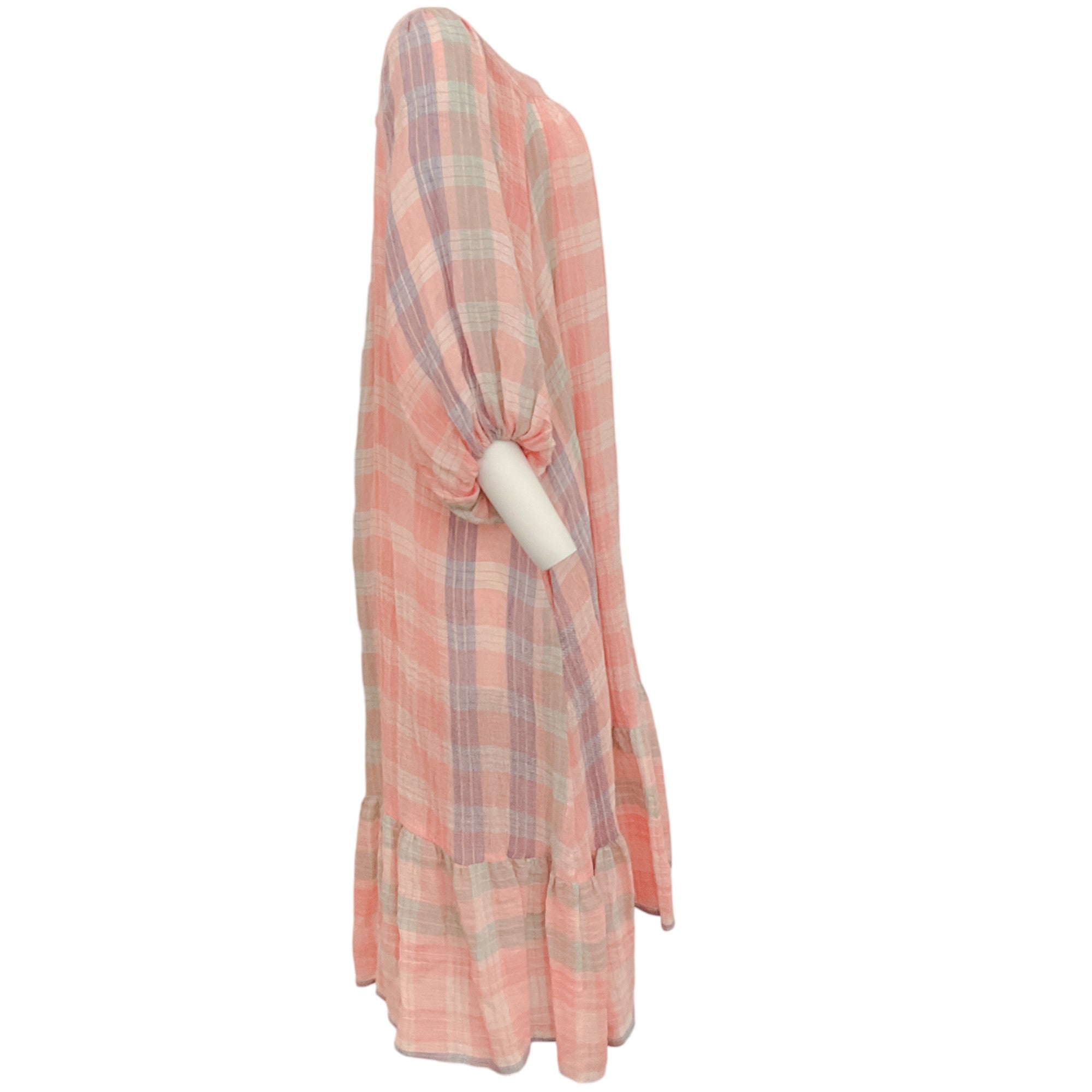 Lisa Marie Fernandez Pink Multi Madras Plaid Laure Dress