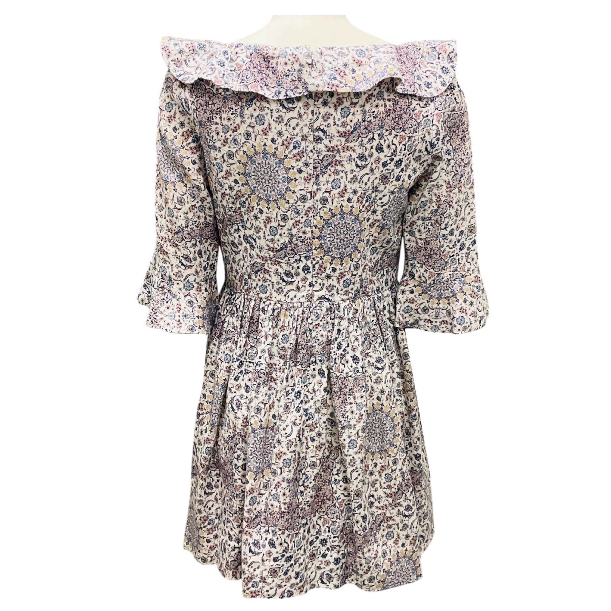 Zimmermann White / Purple / Blue Printed Linen Mini Dress