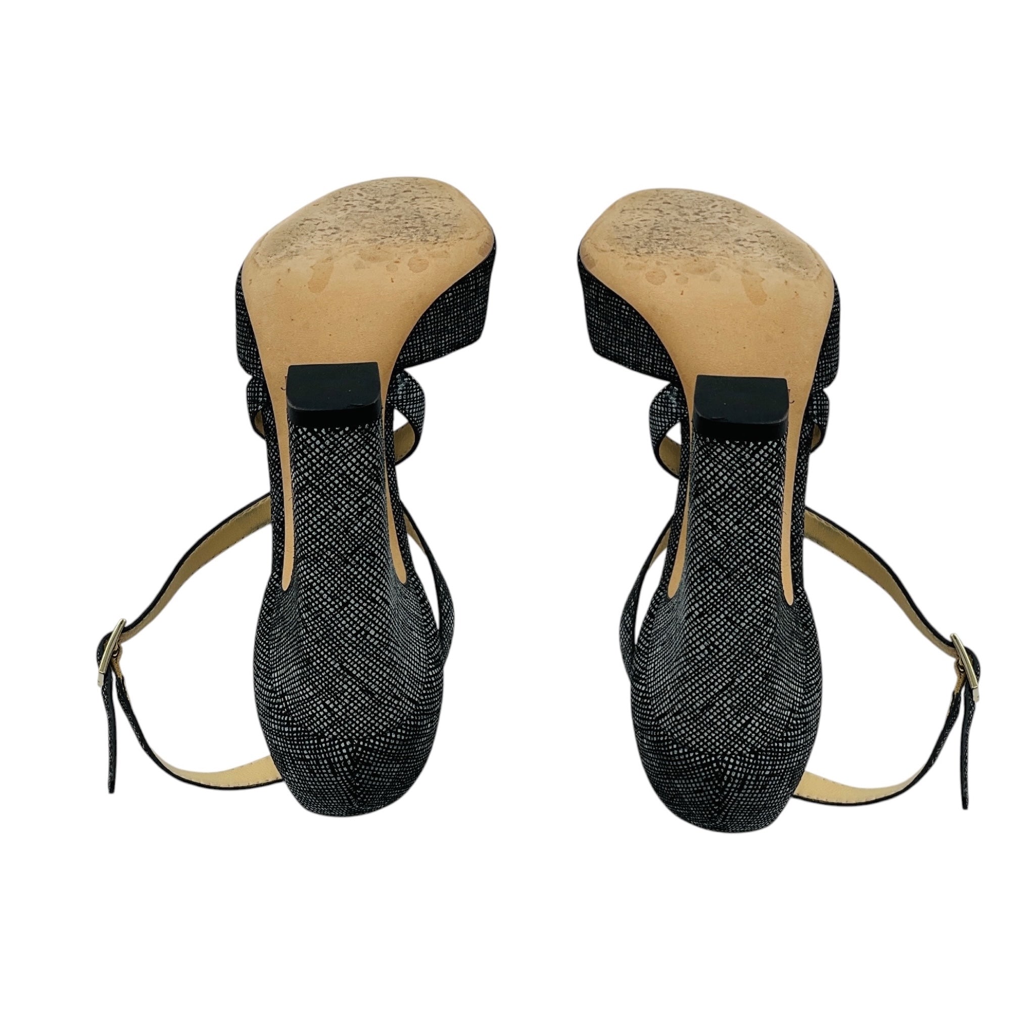 Jimmy Choo Black / White Woven Cross Strap Sandals