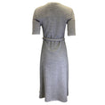 Load image into Gallery viewer, Peserico Grey / Silver Monili Beaded Detail Belted Short Sleeved Wool Dress
