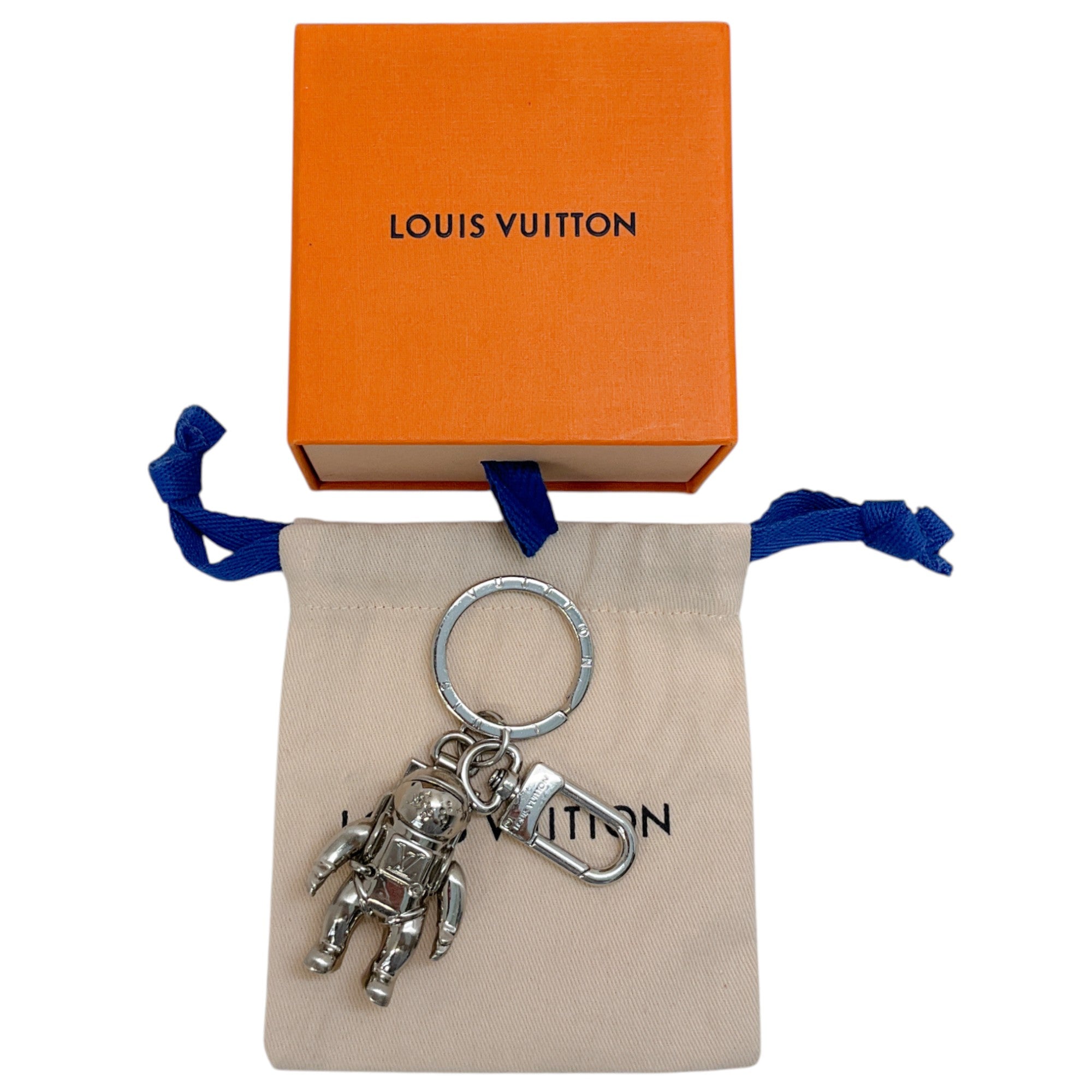 Louis Vuitton Silver Astronaut Key Chain / Bag Charm
