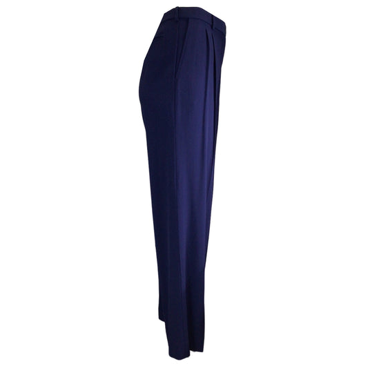 Ralph Lauren Collection Navy Blue Crepe Trousers / Pants