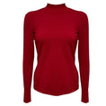Load image into Gallery viewer, Alaia Maroon Red Mock Neck Wool Knit Pullover Sweater
