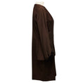 Load image into Gallery viewer, Fendi Brown Long Sleeved V-Neck Button Front Midi Shirtdress
