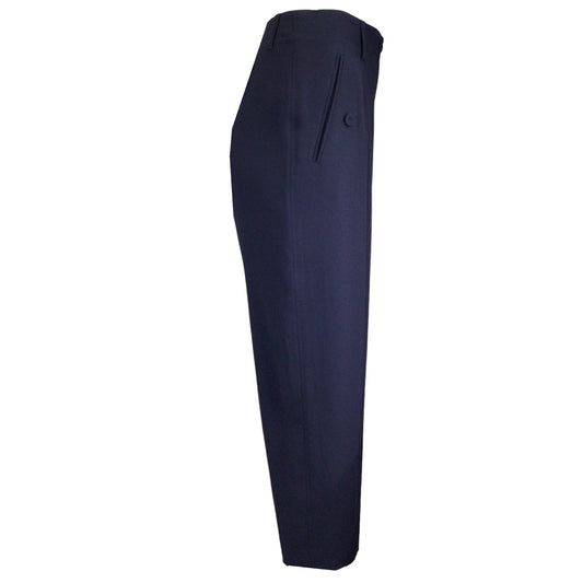 Escada Navy Blue Cropped Crepe Trousers / Pants