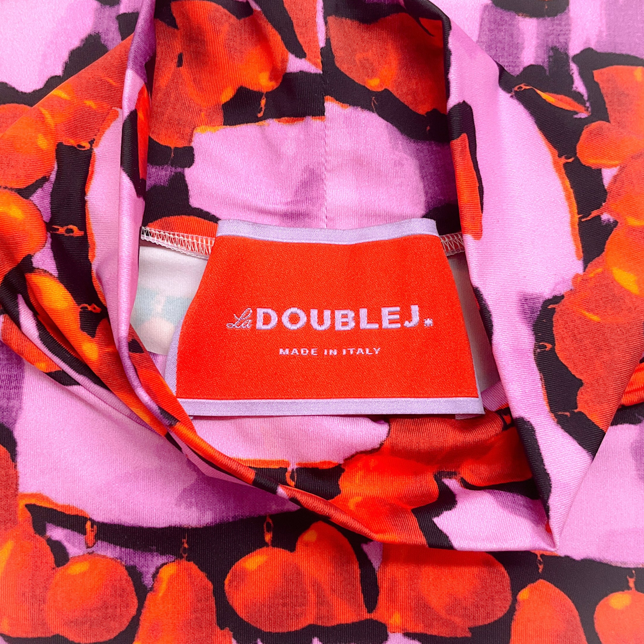La DoubleJ Purple / Orange Bell Print Mock Turtleneck