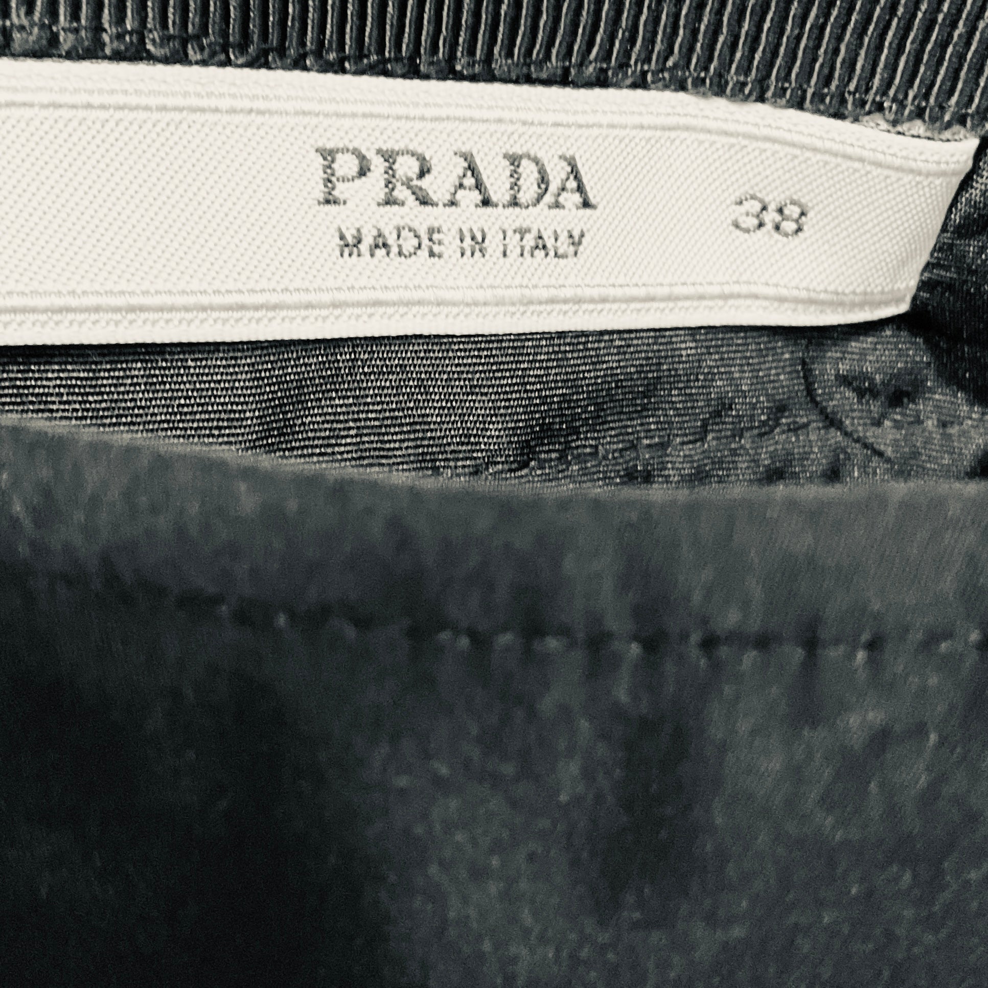 Prada Black Pleated Tiered Nylon Mini Skirt