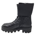 Load image into Gallery viewer, Gucci Black Nappa Leather Frances GG Matelasse Platform Combat Boots
