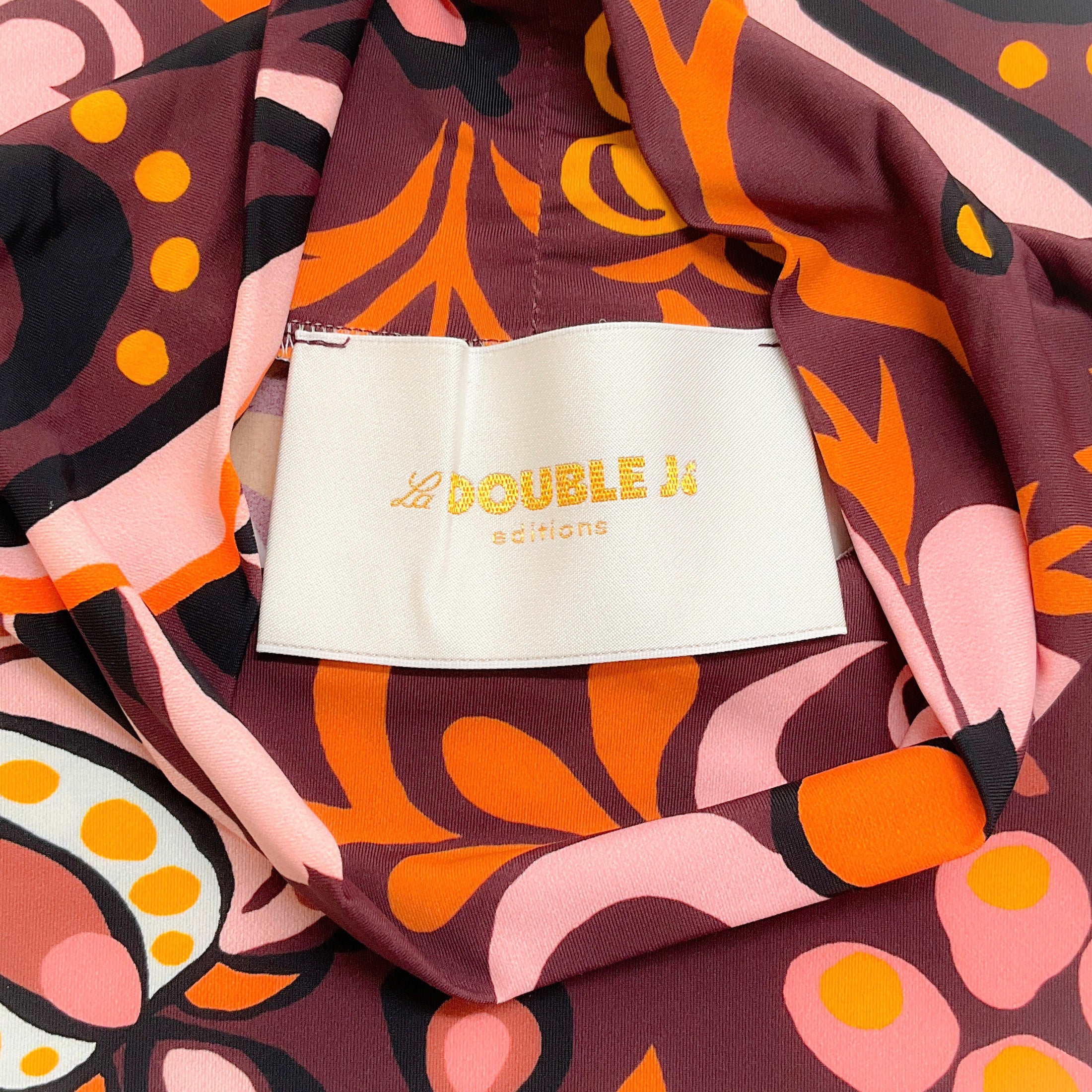 La DoubleJ Brown Multi Floral Mock Turtleneck