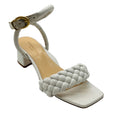 Load image into Gallery viewer, Marion Parke White Iris Braided Leather Block Heel Sandal
