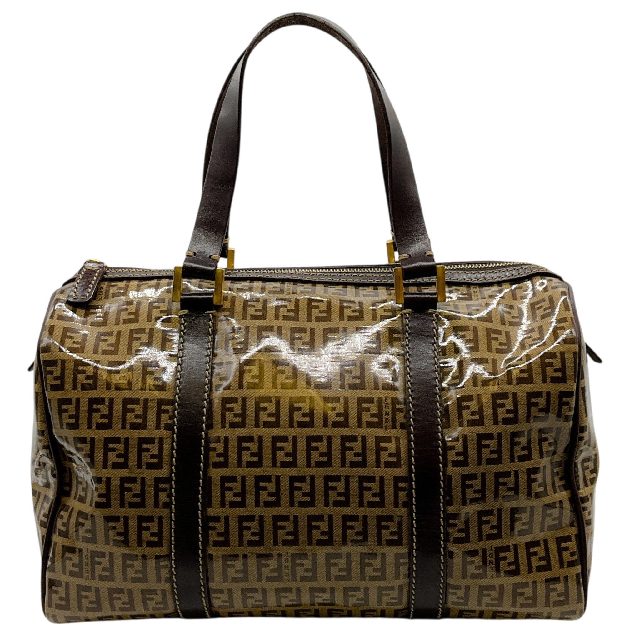 Fendi Zucchino Crystal Boston Bag
