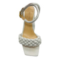 Load image into Gallery viewer, Marion Parke White Iris Braided Leather Block Heel Sandal
