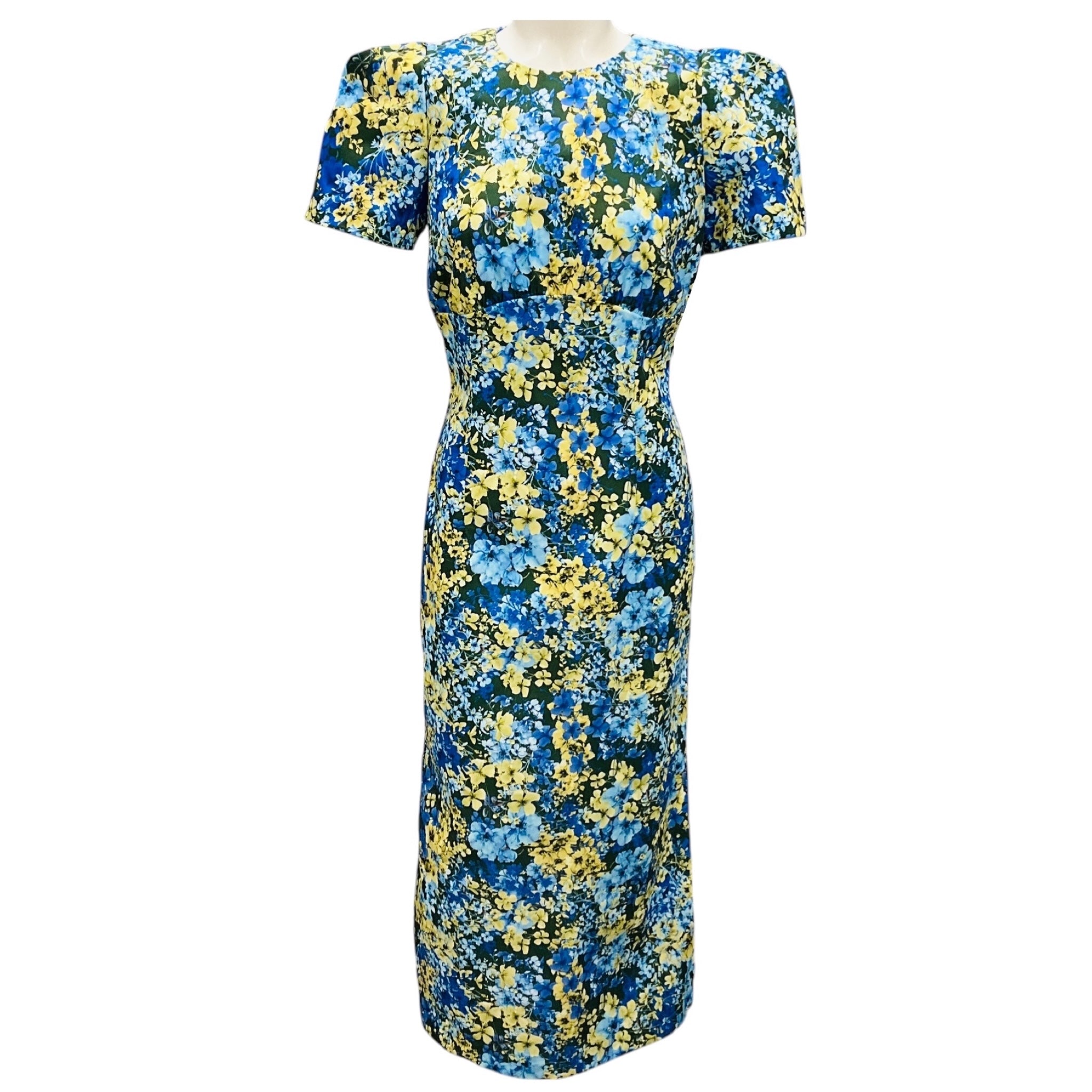 Kika Vargas Olive Sakura Twill Sygne Midi Dress