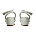 Load image into Gallery viewer, Marion Parke White Iris Braided Leather Block Heel Sandal
