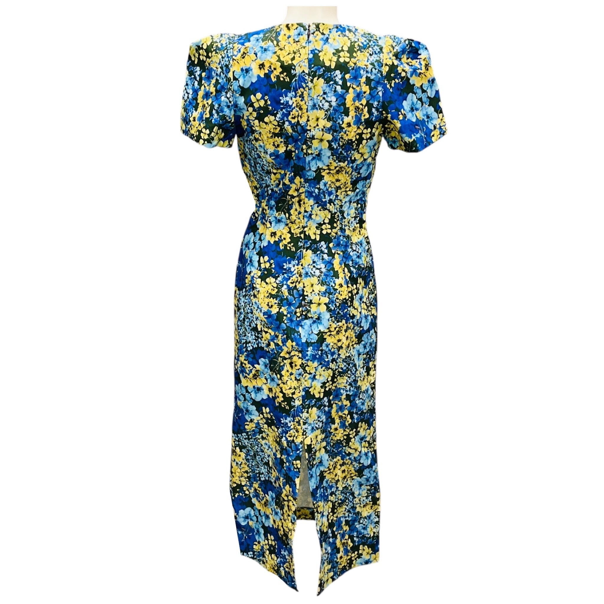 Kika Vargas Olive Sakura Twill Sygne Midi Dress