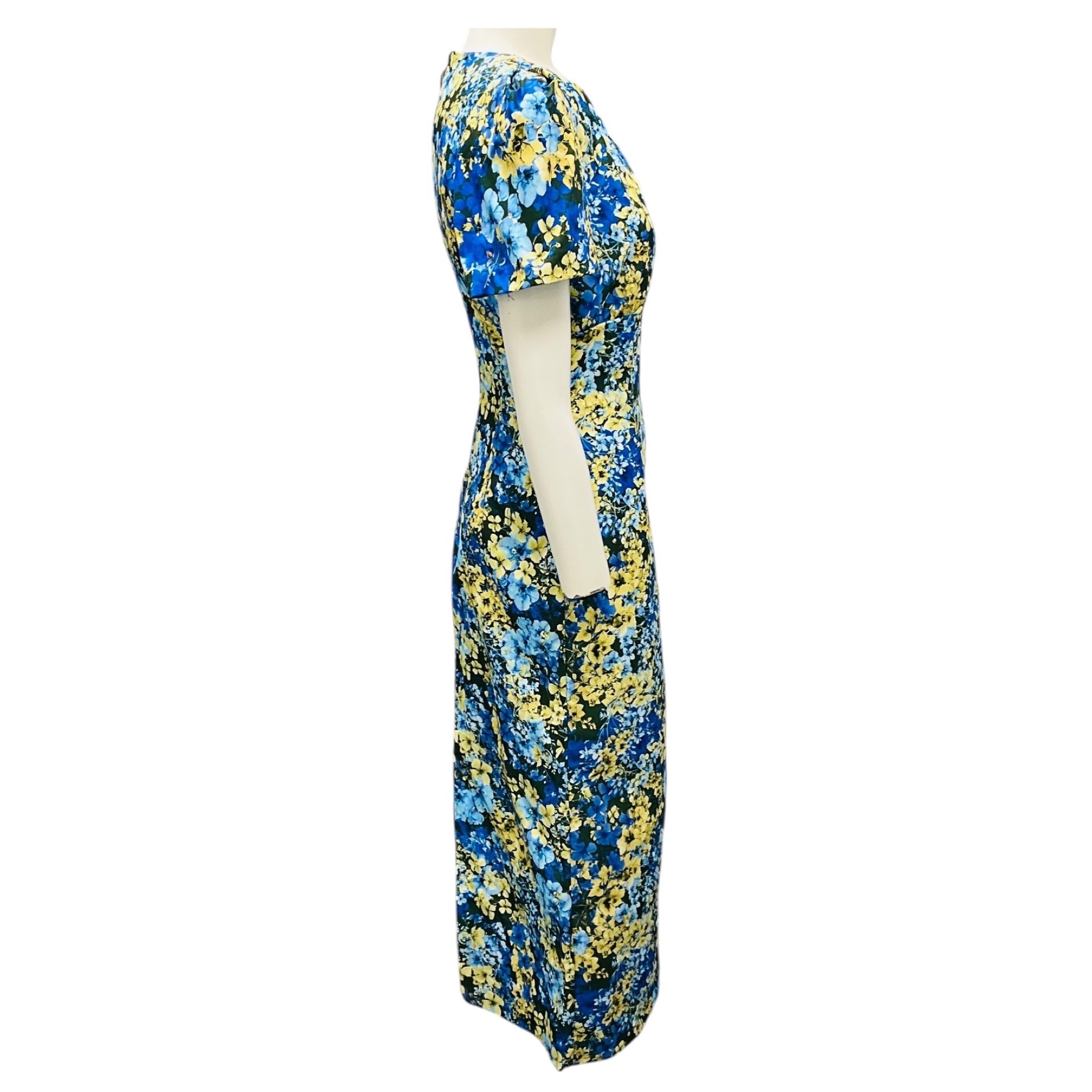 Kika Vargas Olive Sakura Twill Sygne Midi Dress