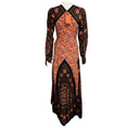 Load image into Gallery viewer, Altuzarra Black / Orange / Red Multi Sinopia Scarf Print Silk Maxi Dress
