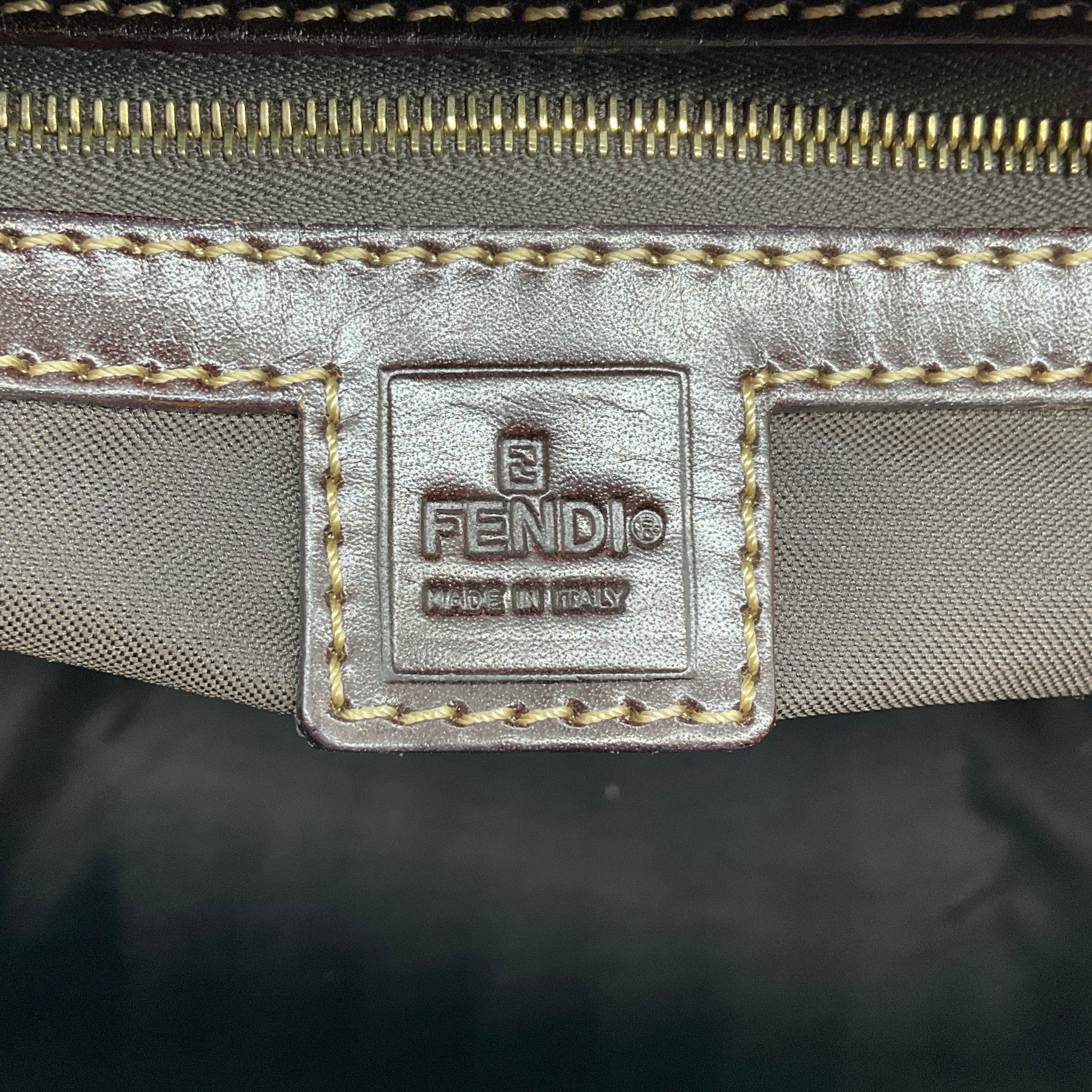 Fendi Zucchino Crystal Boston Bag