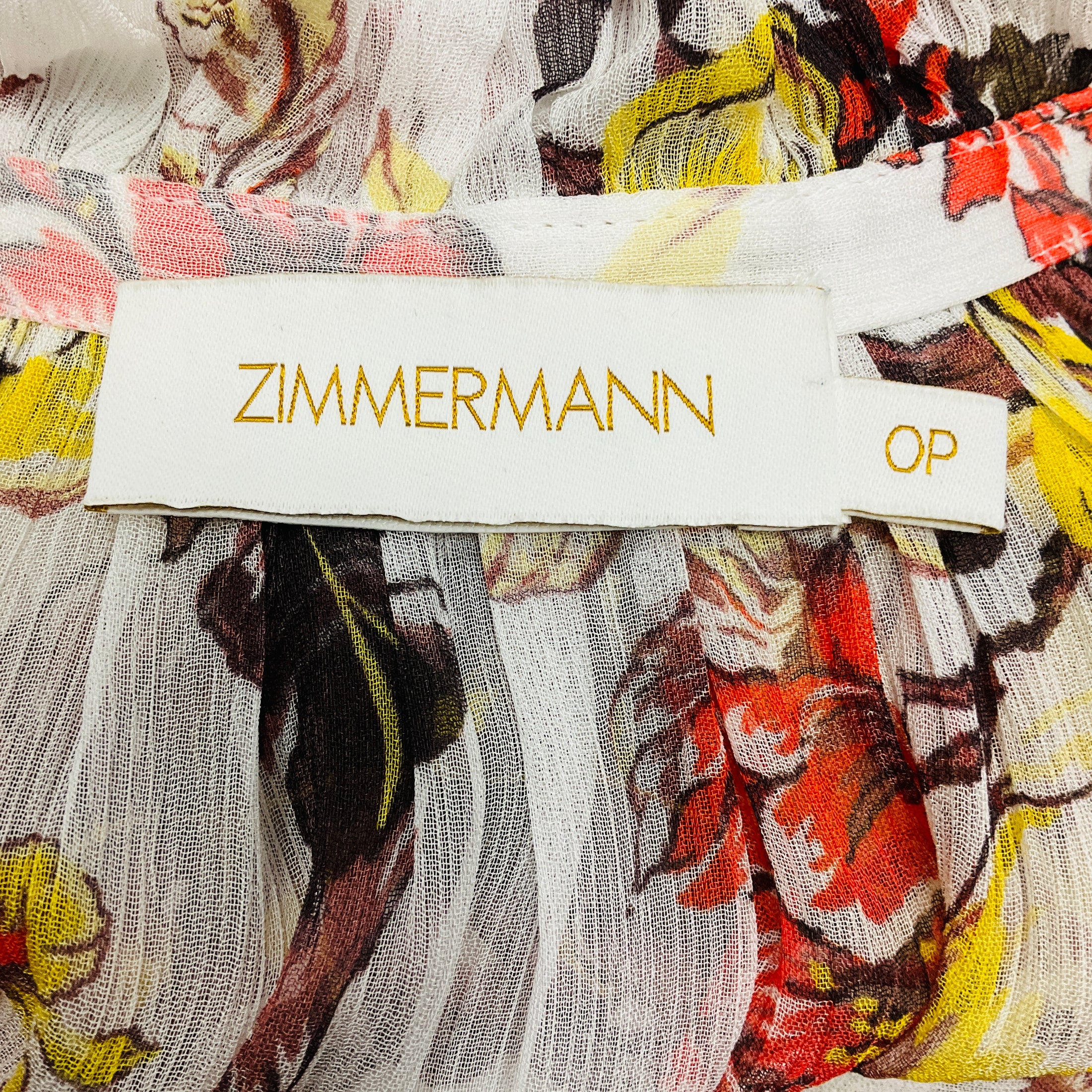 Zimmermann Ivory Multi Matchmaker Asymmetric Floral Print Chiffon Midi Dress
