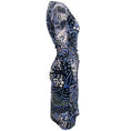 Load image into Gallery viewer, Roberto Cavalli Blue Multi Print Ruched Bodycon Dress
