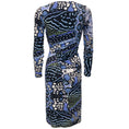 Load image into Gallery viewer, Roberto Cavalli Blue Multi Print Ruched Bodycon Dress
